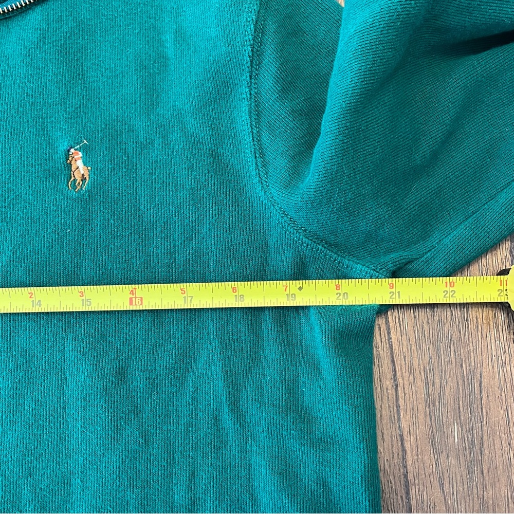 Polo Ralph Lauren Estate Rib 1/4 Zip Green Long Sleeve Mens Medium - Picture 4 of 6